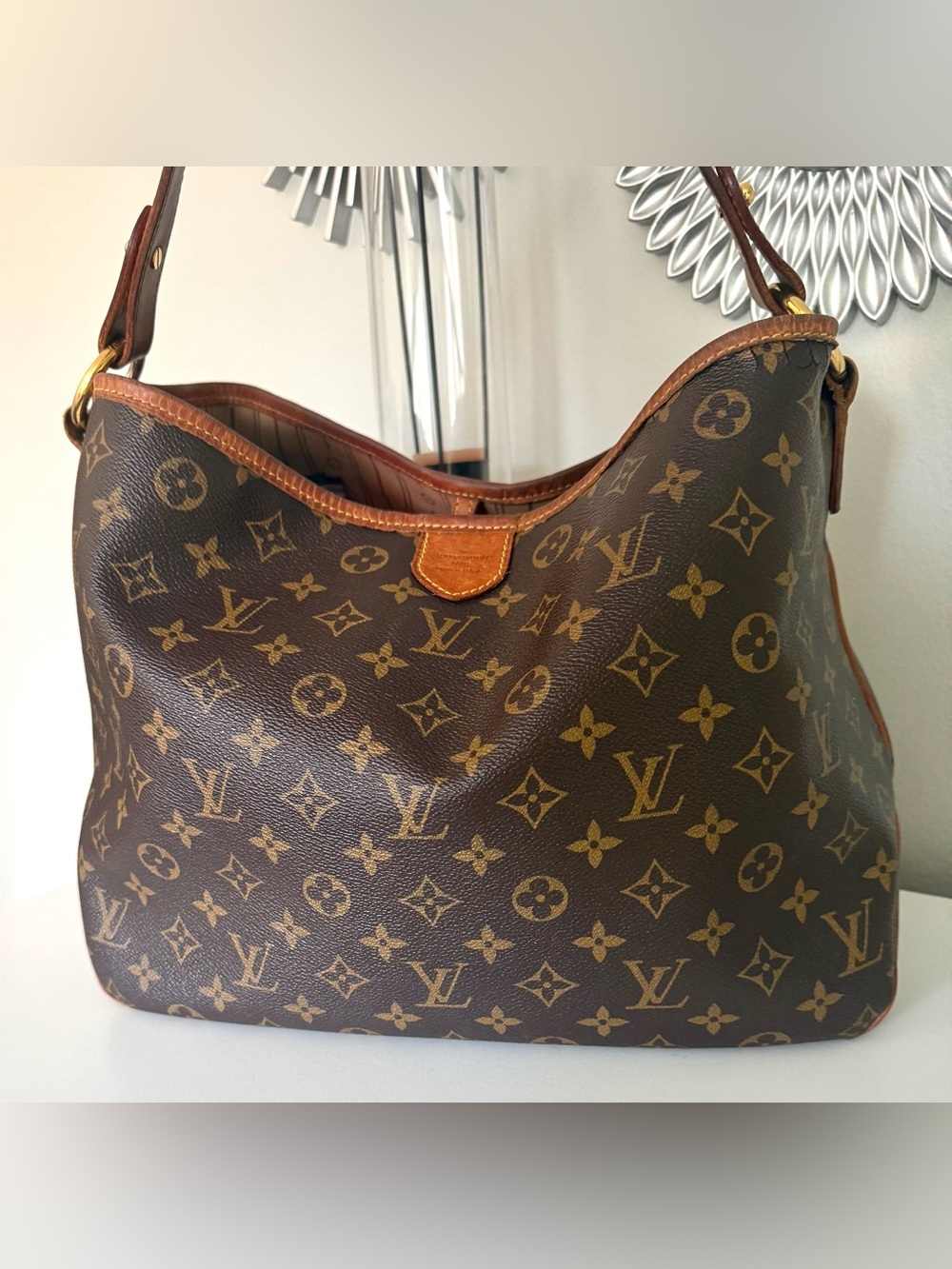 Authentic Louis Vuitton Delightful MM Monogram Canvas Shoulder Bag SD3101